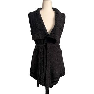 Classiques Entier open front sleeveless cardigan with tie size M